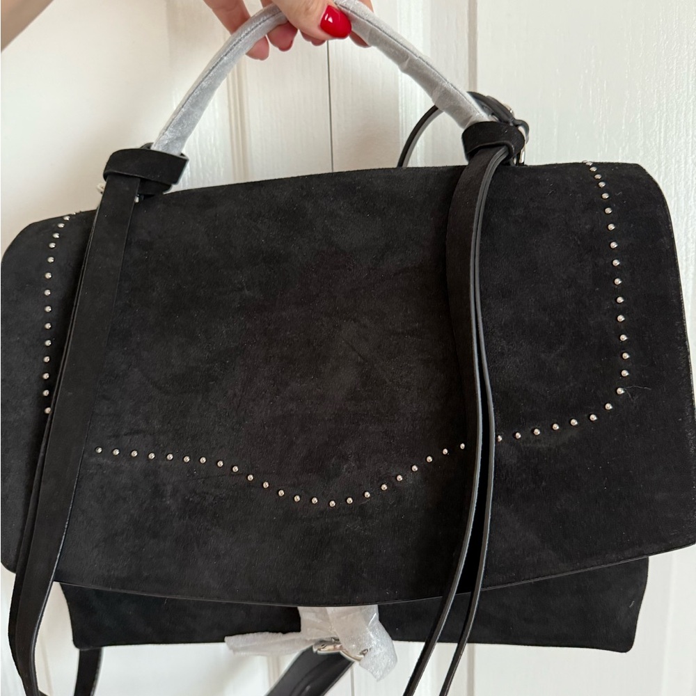 Rebecca Minkoff Black Satchel with Silver Studs